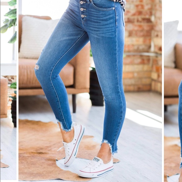 Jersey Button Fly Kancan NWT SIZE 9 medium denim wash - Picture 6 of 9